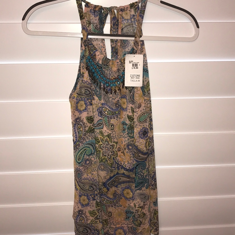 Halter Tank Top with pattern